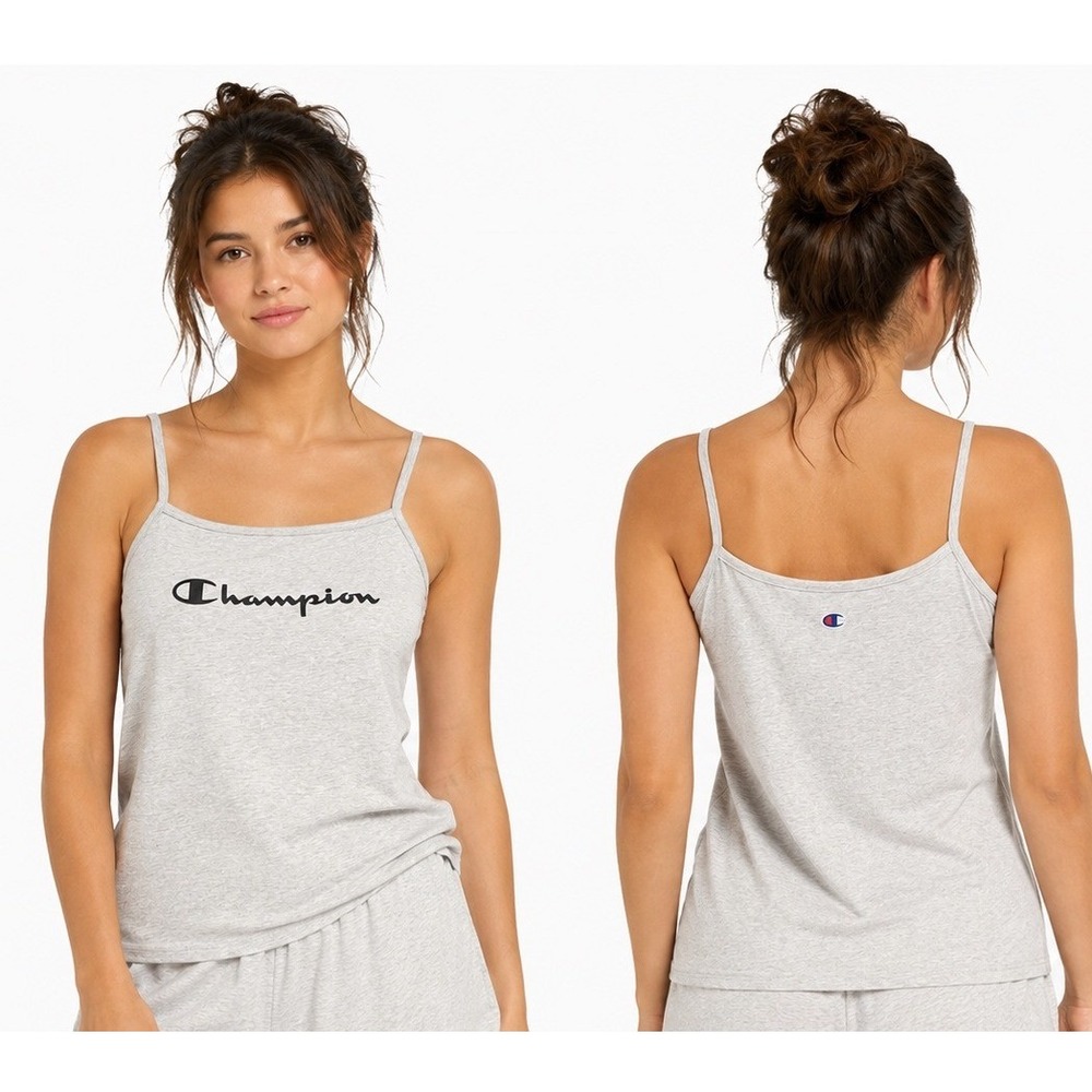Champion Cami Tank Top LG Heather Gray Sleepwear Loungewear Spaghetti Strap New